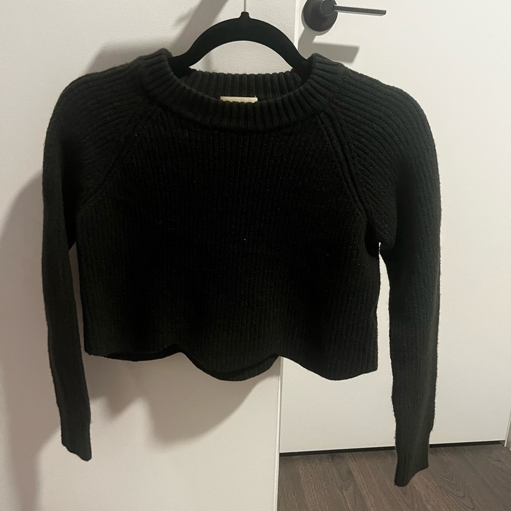 Wilfred Dark Green Cropped Sweater